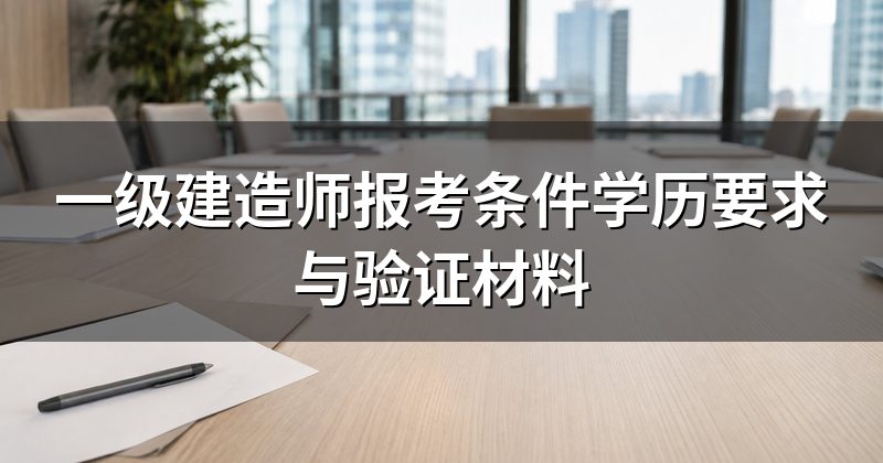 一级建造师报考条件学历要求与验证材料